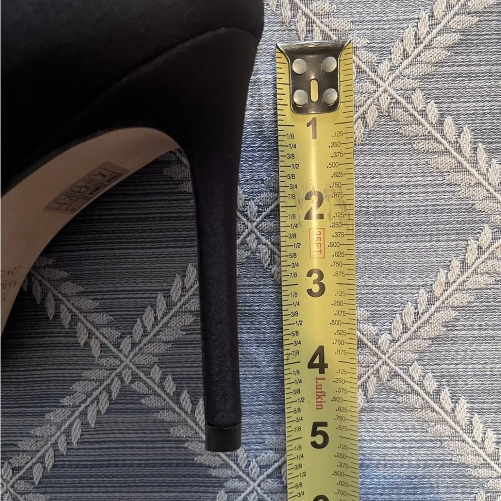 👠 👢 STUART WEITZMAN BLACK STRETCH SATIN HIGH BOOT SIZE 8 - Picture 15 of 16